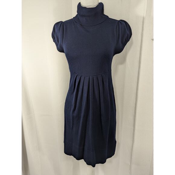 DEREK HEART! ADORABLE BLACK KNIT, COWL NECK, SHORT SLEEVE SWEATER DRESS! SZ M - Picture 2 of 8